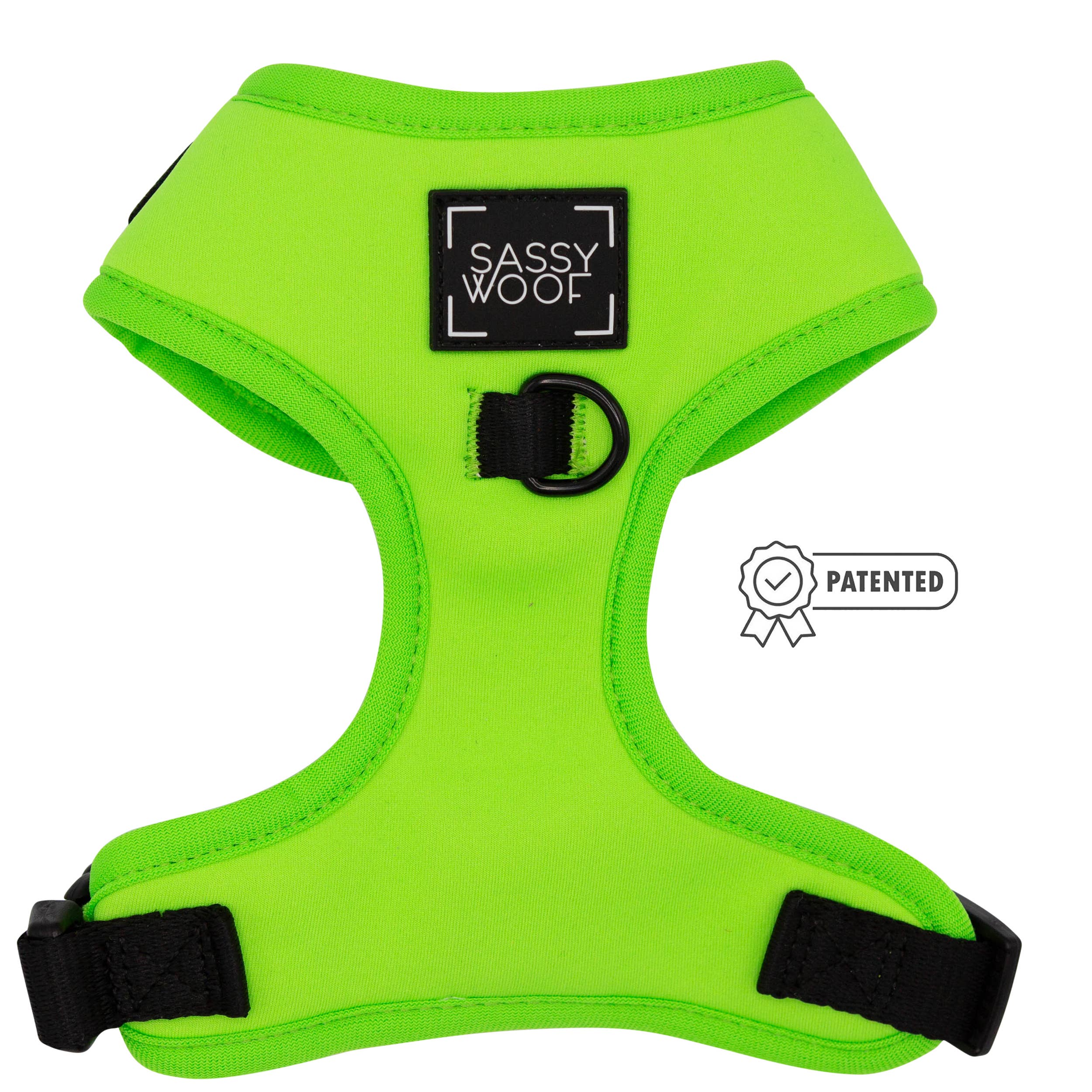 SASSY WOOF - Dog Adjustable Harness - Neon Green: XXS